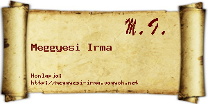 Meggyesi Irma névjegykártya