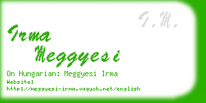 irma meggyesi business card